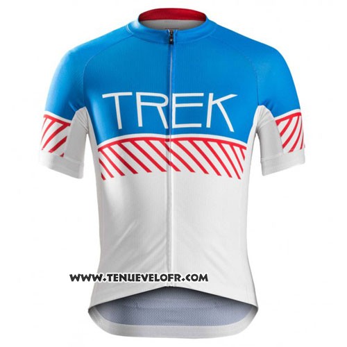 2016 Maillot Ciclismo Trek Bontrager Blanc et Bleu Manches Courtes et Cuissard